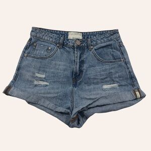 One Teaspoon High Waisted Bandit Jean Shorts